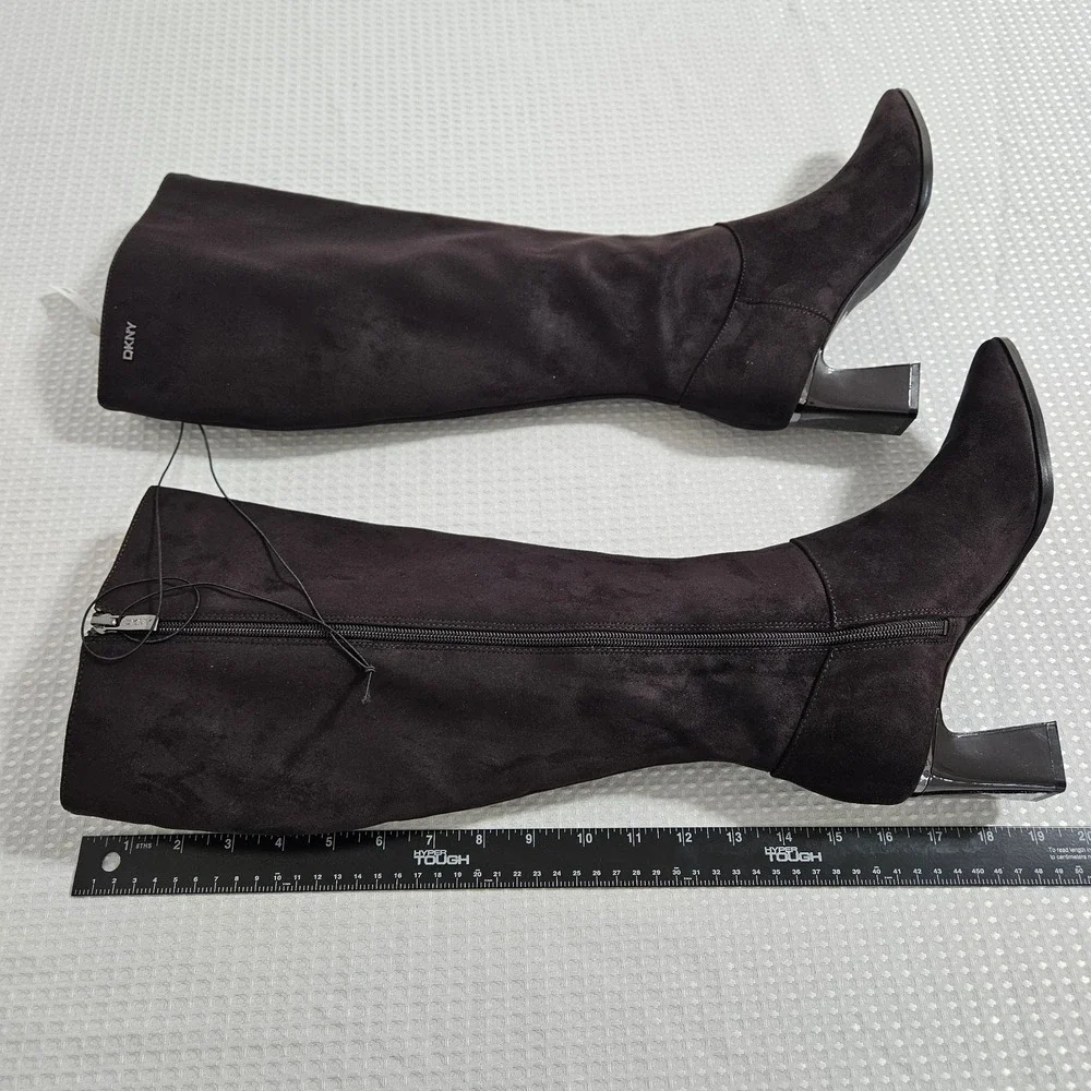 DKNY Womens‎ Knee-High Boots 8 Brown Faux Suede New